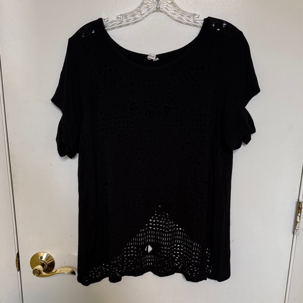 Rip Curl Black Short Sleeve Cut Out Women's Tee